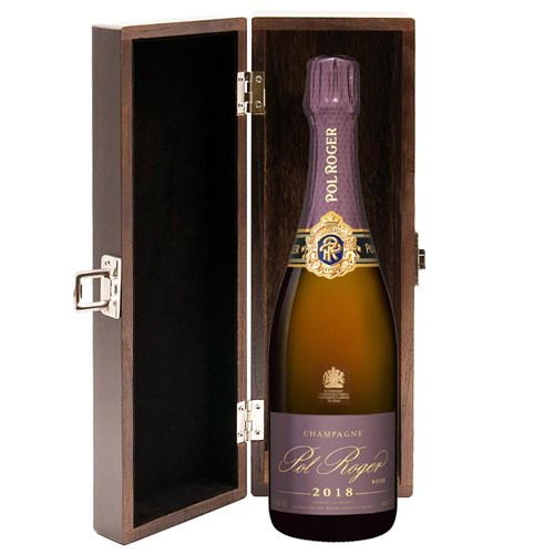 Pol Roger Rose 2018 Vintage Champagne 75cl in Elm Wood Gift Box